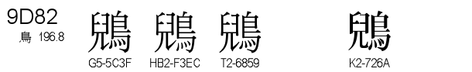 U+9D82